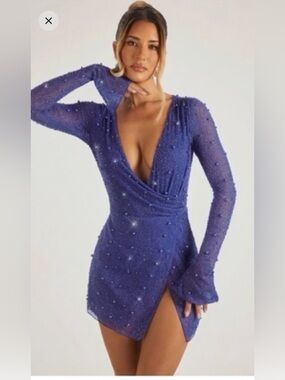 embellished asymmetric corset mini dress in light blue Vestido Mini Astoria Floral Corset - Azul Claro
